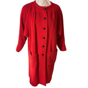 Vintage Italian Wool Cashmere Red Coat SZ L/XL MAGNIN valentine coat
